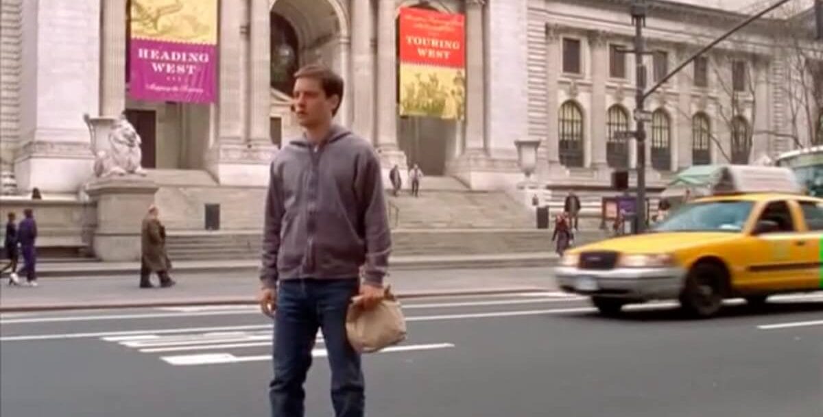 Scene from the New York Public Library in Spider-Man