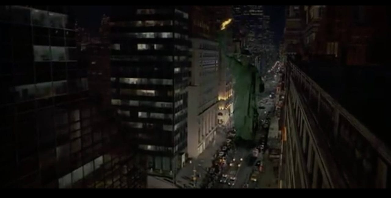 Scene of the Statue of Liberty in New York in Ghostbusters 2