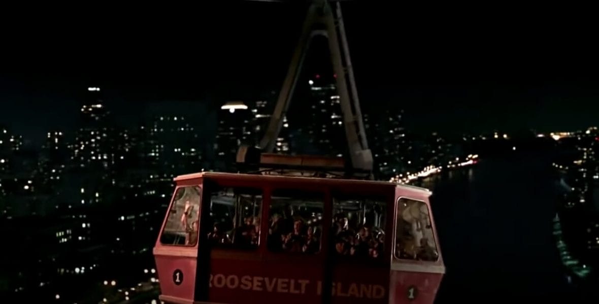 Scene of the Roosevelt Island Tramway in Spider-Man