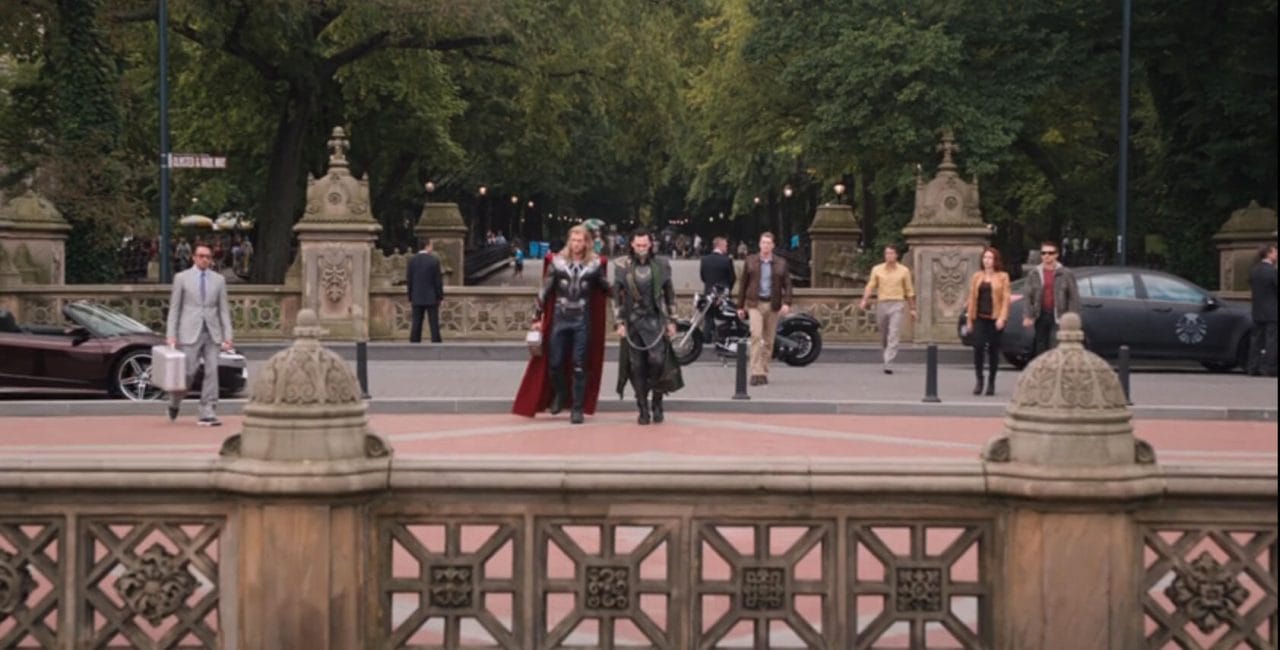 Scène à la Bethesda Terrace dans Avengers