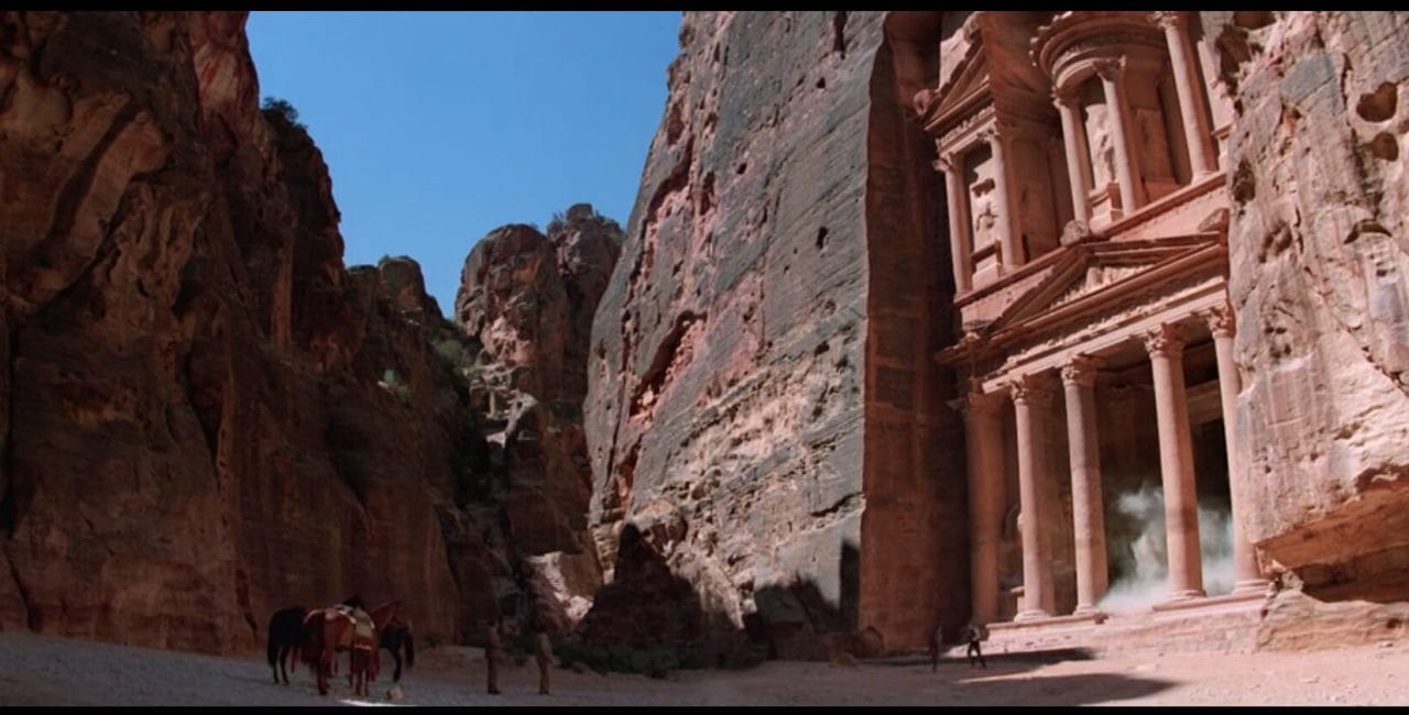 Scene at the Holy Grail Temple in Indiana Jones and the Last Crusade