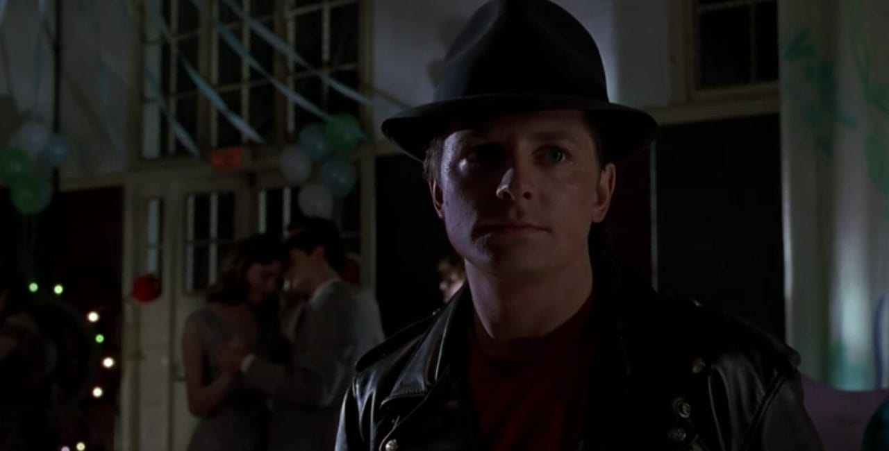 Scene at Hill Valley High School in Back to the Future 2