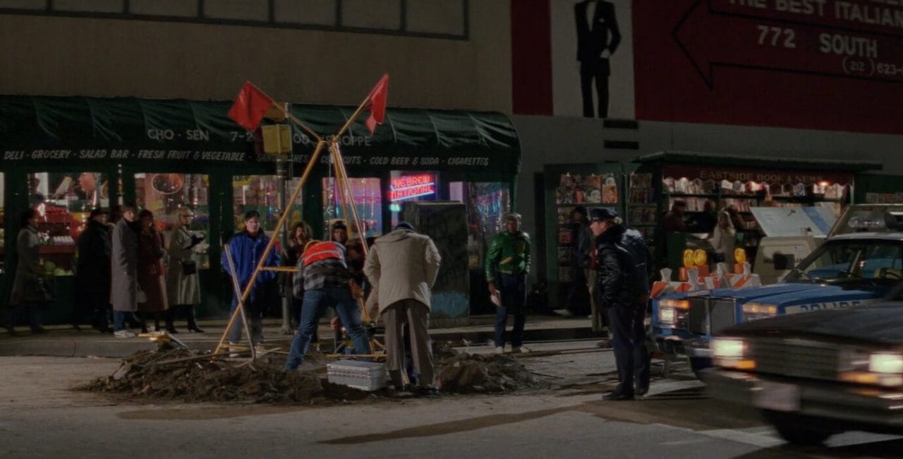 Scene of the crossroads under construction in Ghostbusters 2