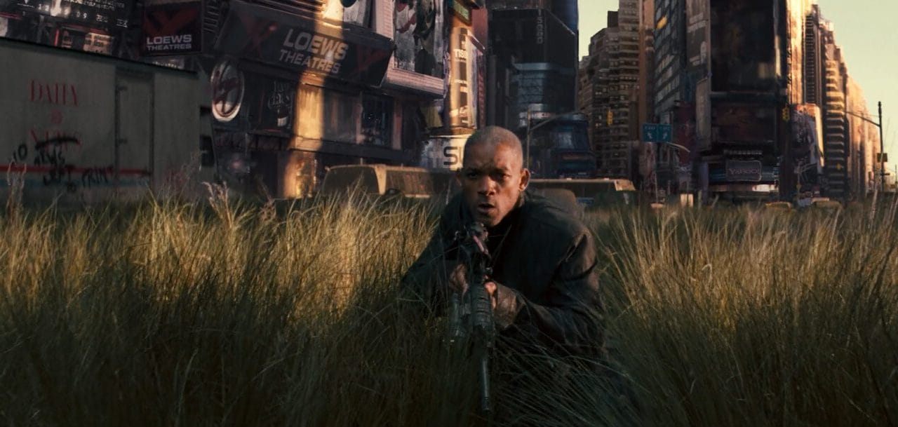 The antelope-hunting scene in Times Square in I Am Legend (Credit: Warner Bros, Original Film and Heyday Film)