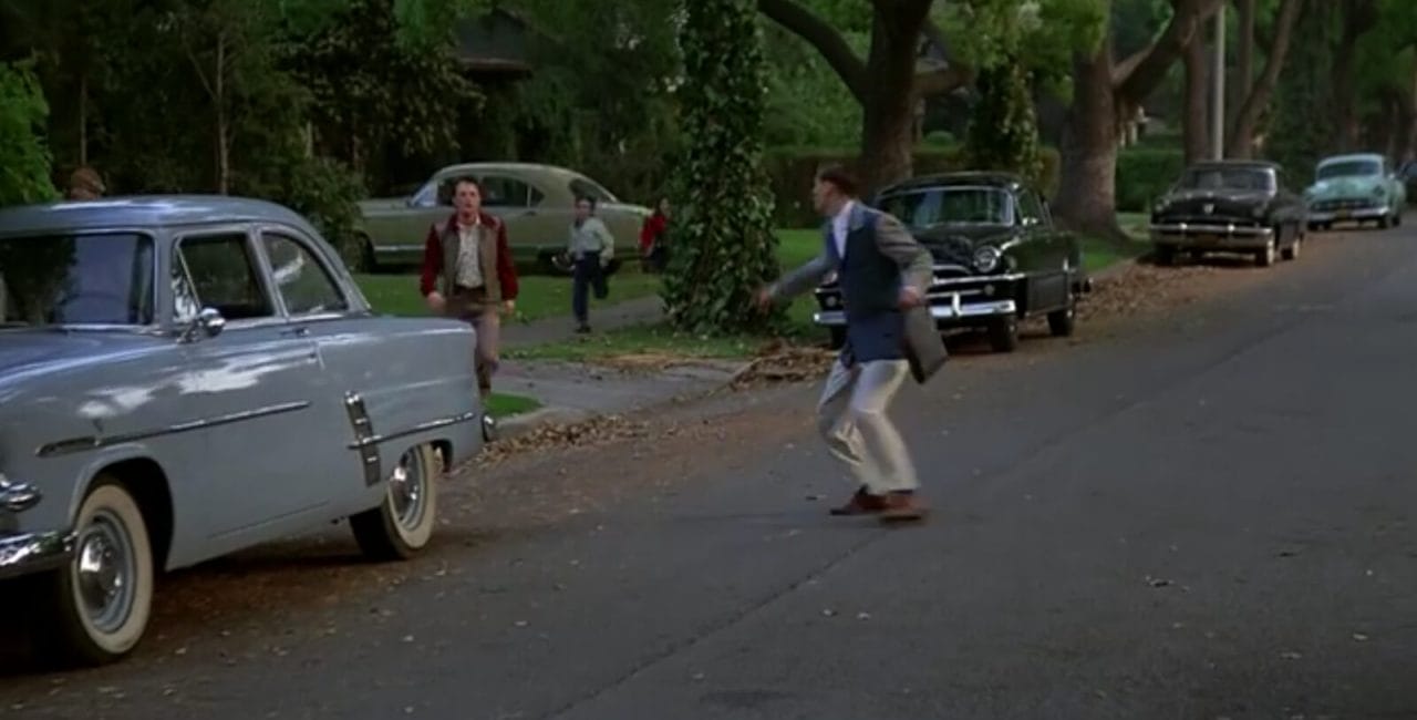 Scene from George McFly's home in Back to the Future