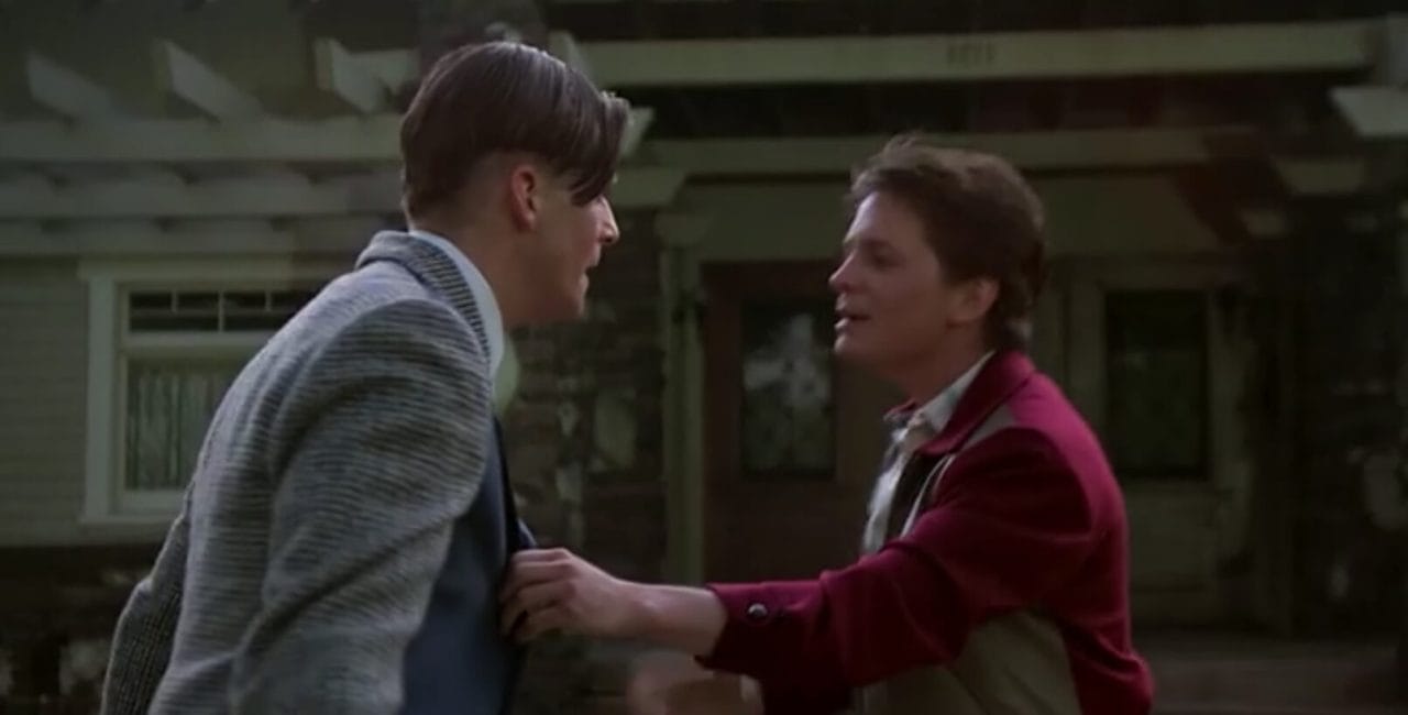 Scene from George McFly's home in Back to the Future