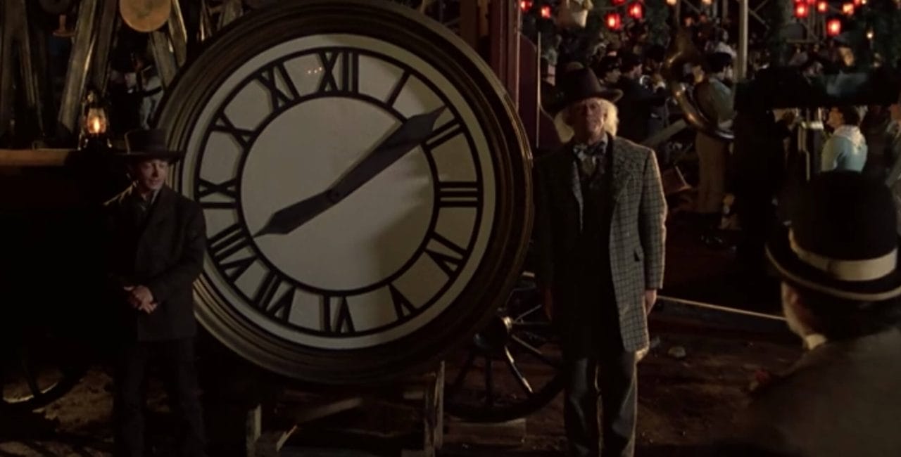 Scene in Hill Valley Square in Back to the Future 3
