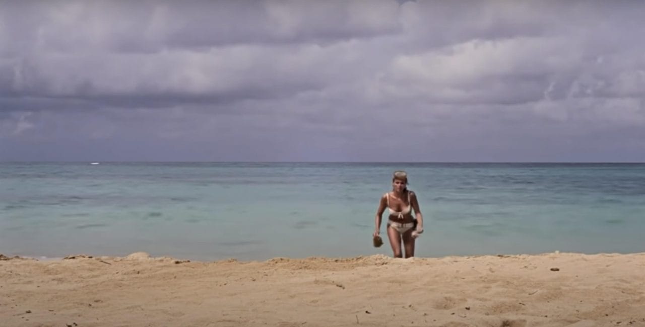 Scene from the James Bond Beach in James Bond Dr. No.