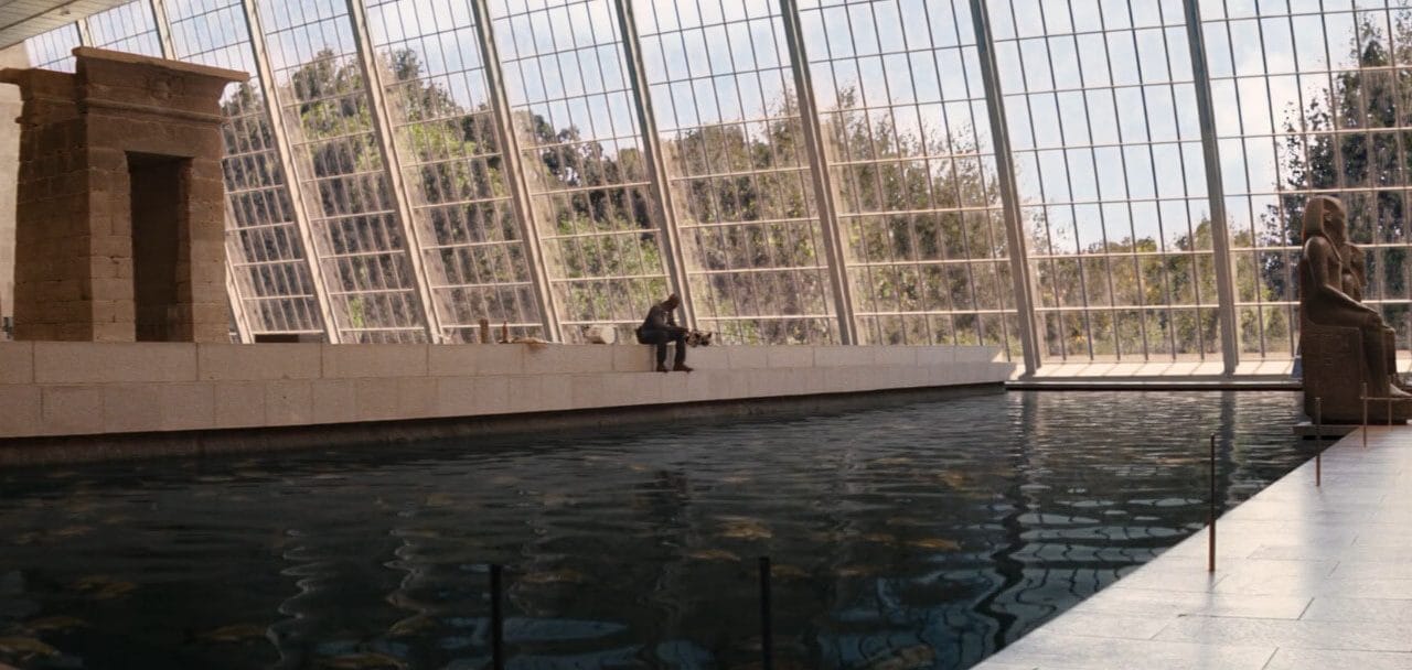 La scène de pêche dans le Metropolitan Museum of Art dans Je suis une légende (Crédit : Warner Bros, Original Film, Heyday Film)