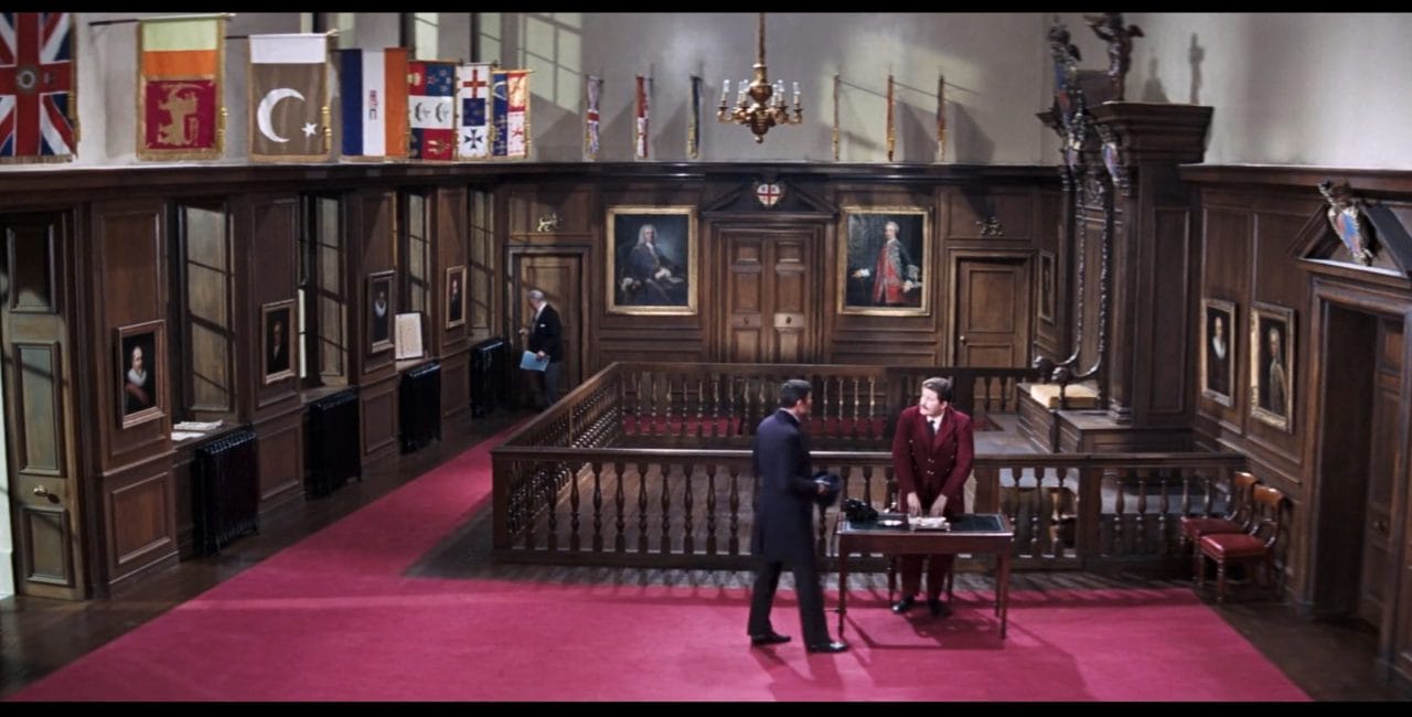 Scene at the College of Arms in On Her Majesty's Secret Service.