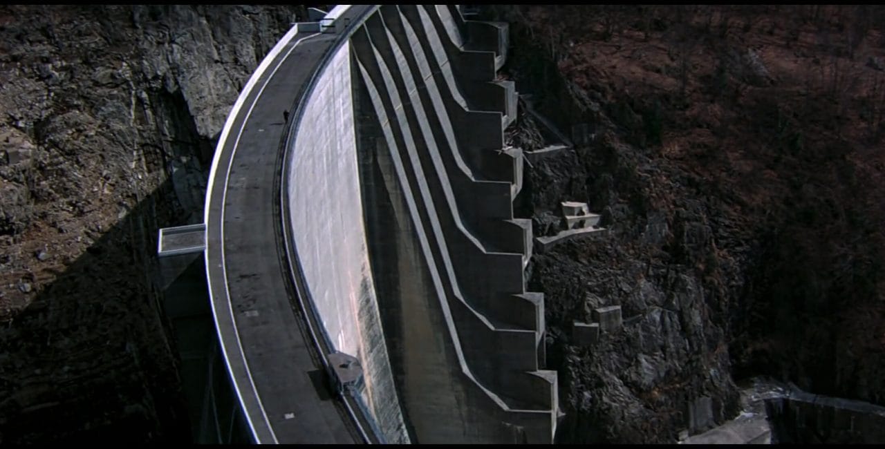 Scene at the Verzasca Dam in GoldenEye
