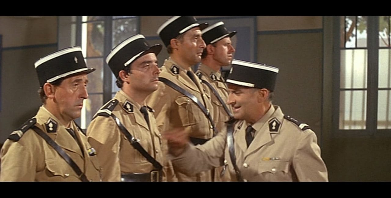 Scène de La gendarmerie – Le gendarme de Saint-Tropez.
