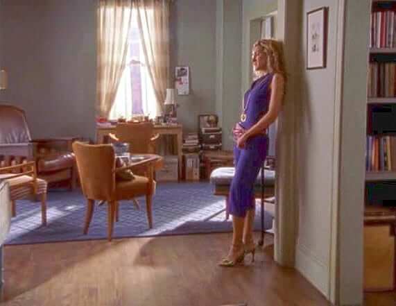 Carrie Bradshaw apartment scene in Sex and the City