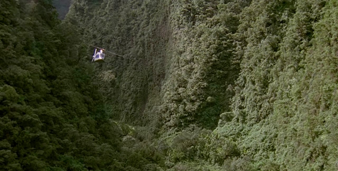 Scène d'arrivée sur Isla Nublar dans Jurassic Park