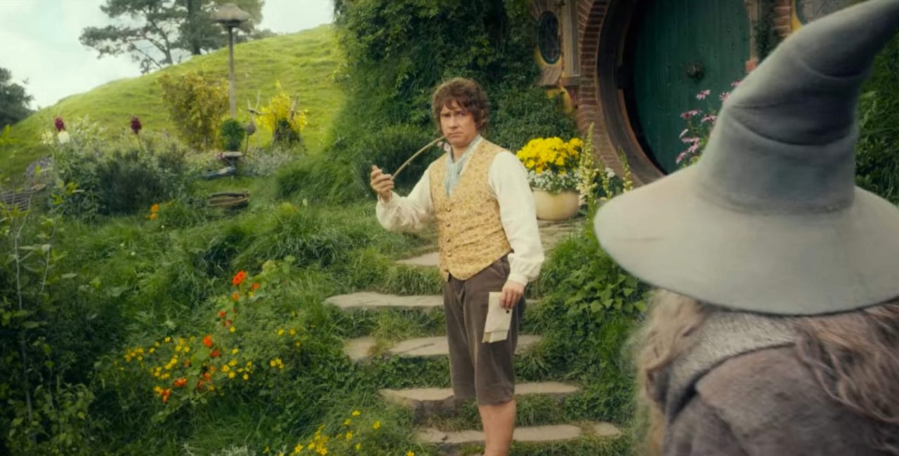 Scene in Hobbiton in An Unexpected Journey