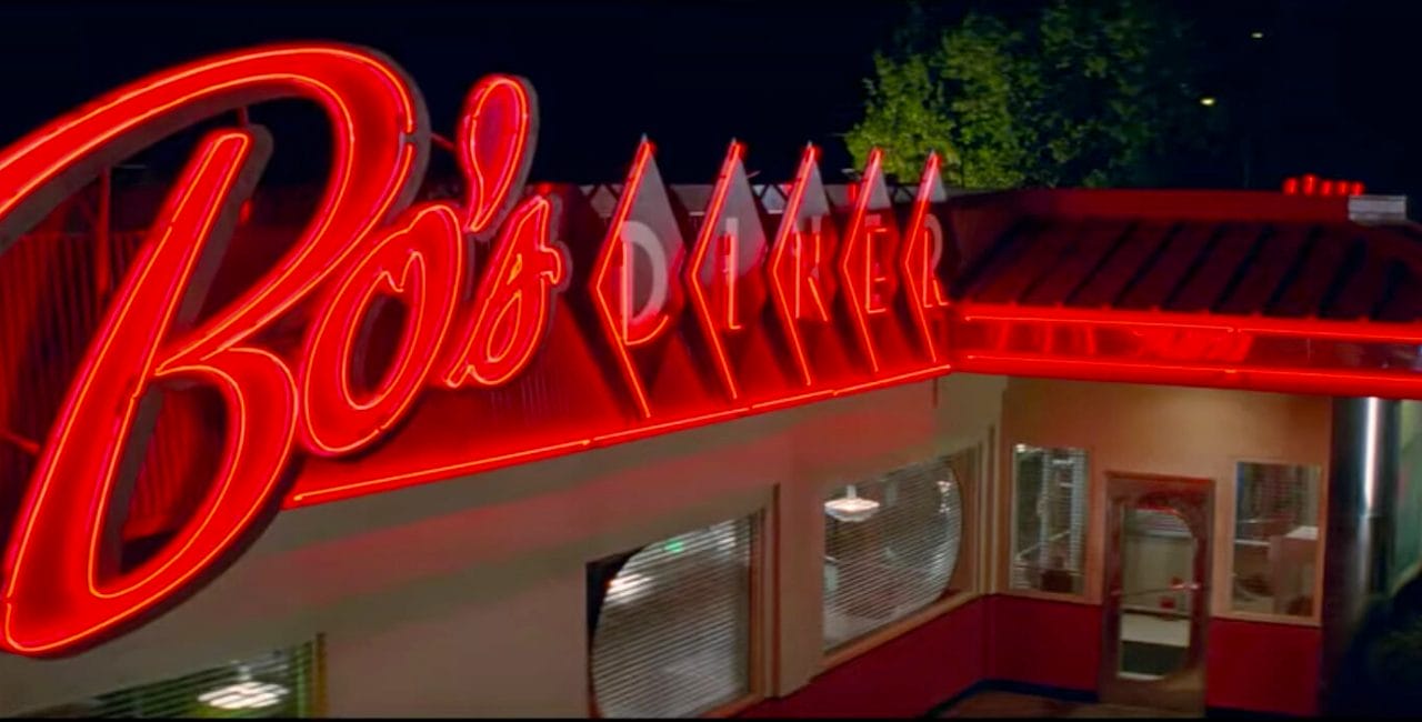Scene at Bo's Diner in Baby Driver