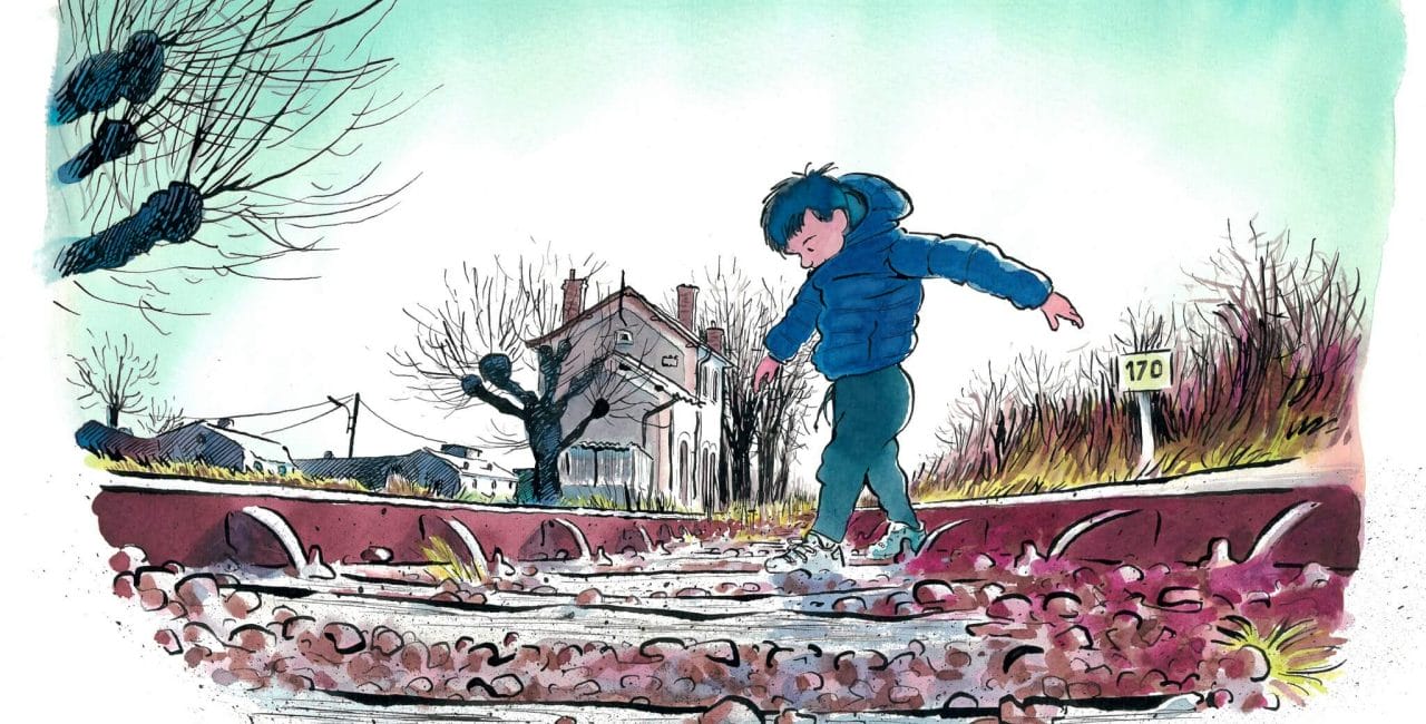L'entre-deux-gares, illustration by Sébastien Samson (La boîte à bulles)